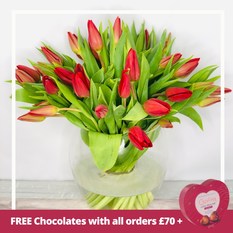 Terrific Tulip Vase of Flowers